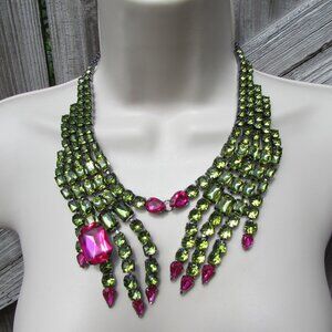 COPY - Betsey Johnson Statement Necklace & Earrings Green Witch Skeleton Hands …